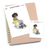 Large / Extra large planner stickers - Running Mom with Stroller, Nia/Brown skin, L1441/XL1441