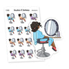 Hair Salon Vibes: Planner Sticker Set for Beauty Lovers, Nia - S1455/S1460
