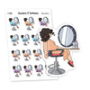 Hair Salon Vibes: Planner Sticker Set for Beauty Lovers, Nia - S1455/S1460